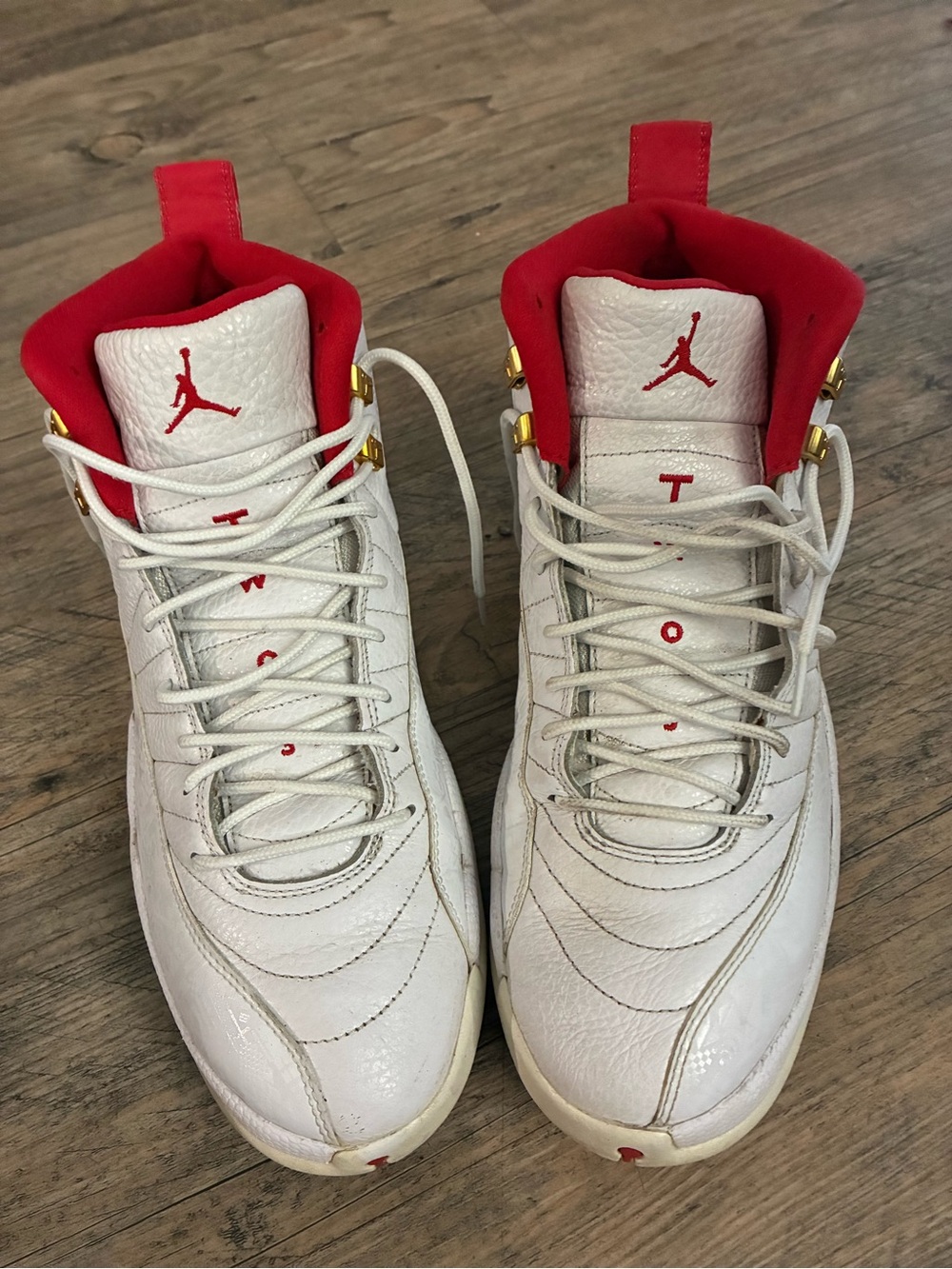 Nike Air Jordan 12 Xll Retro FIBA White University Red 130690-107 Men’s Size 12